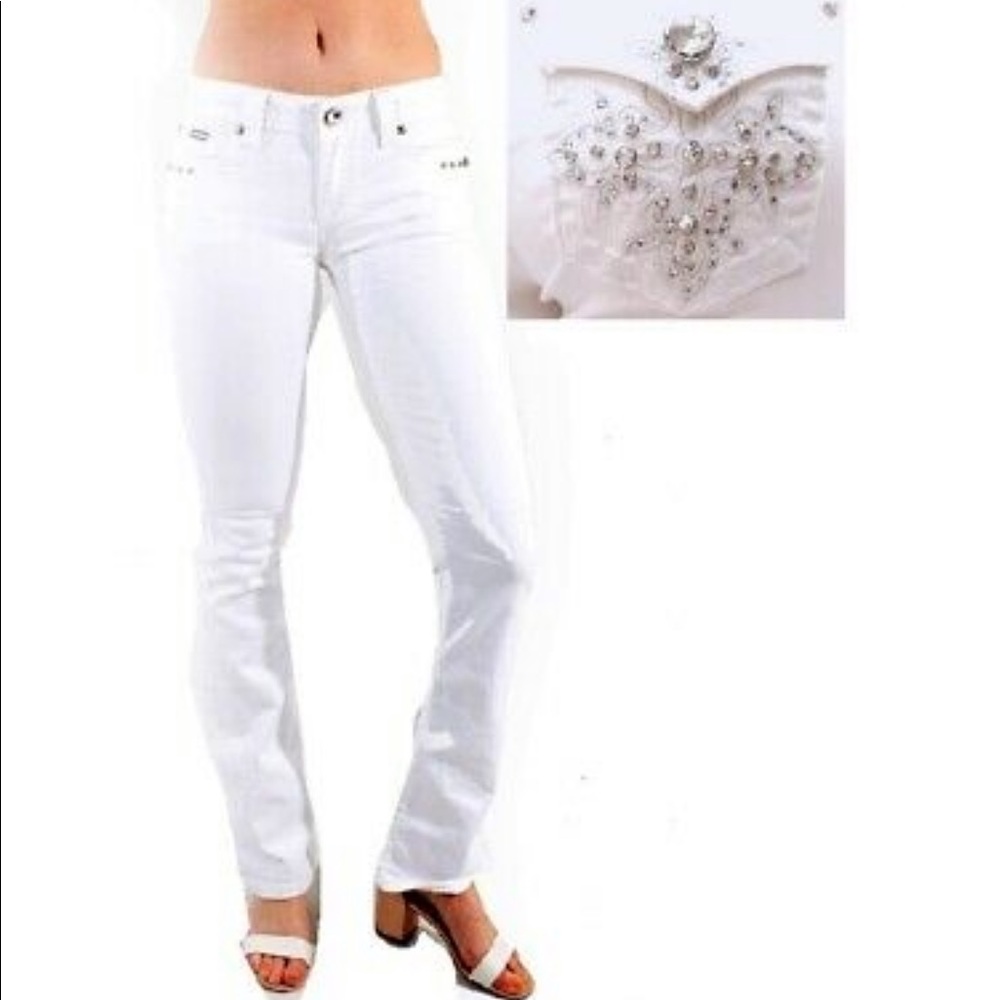 50 % LA Idol Bootcut White Jean Stretch 5171BT-New